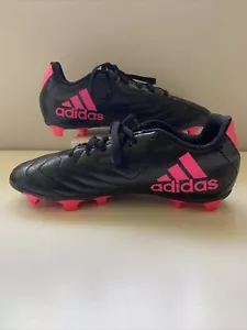 Youth size 3.5 Adidas black/pink soccer cleats lace-up - Picture 1 of 7