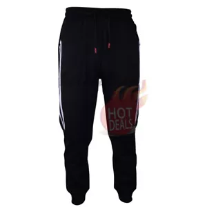 JOGGERS SWEATPANTS MEN'S Thermal SLIM-FIT FLEECE LINED PANTS POCKETS WINTER - Picture 1 of 8