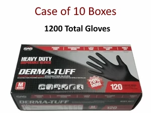 SAS Derma Tuff PF Heavy Duty Disposable Nitrile Gloves - Medium - 6 Mil - CASE - Picture 1 of 7
