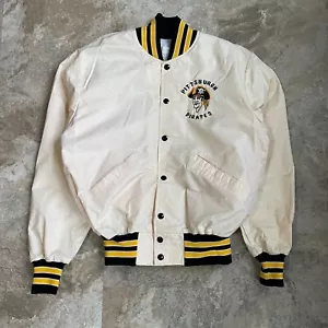 80S VINTAGE PITTSBURGH PIRATES BOMBER JACKET MENS MEDIUM EMBROIDERED DELONG - Picture 1 of 7