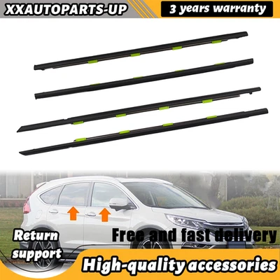 4x Black Window Trim Glass Door Belt Rubber For 1996-2000 Honda Civic DX 4D — 第 1/4 张图片