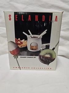 Neu im Karton Ambience Collection Dessertfondue Set Selandia weiß Keramik Schale/Gabeln - Bild 1 von 11