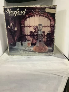 Vintage Anchor Hocking Wexford 10pc Cordial Set in original box Decanter Goblets - Imagen 1 de 5