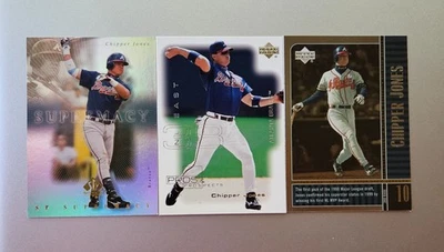 Chipper Jones 3 Card Lot 2000 Upper Deck / 2000 UD Legends / 2000 SP Authentic - Image 1 of 3
