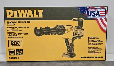 Pistola de masilla adhesiva de velocidad variable inalámbrica DeWALT 20V 10-Oz - herramienta desnuda DCE560B Foto 1 de 4