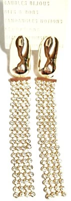 Pendientes colgantes Anthropologie de malla de cristal enchapados en oro de 14 k de latón nuevos con etiquetas Foto 1 de 4