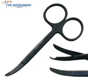 Northbent Suture Scissors Stitch Hook 3.5" Curved Dental Stainless Steel Black - Picture 1 of 6