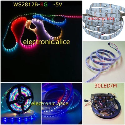 DC5 V WS2812B 5050 RGB LED Strip 1M 5M 150LED 30LED/M Individual Addressable - Image 1 of 2