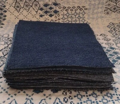  Denim Blue Jean Fabric Squares 6 1/2" X 6 1/2" Lot Of 50 For Rag Quilt Or Craft - Image 1 of 2