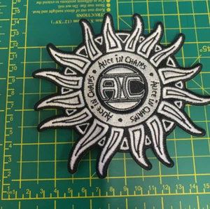 ALICE IN CHAINS BLACK AND WHITE SUN WOVEN SEW OR IRON ON PATCH OFFICIAL - Picture 1 of 8