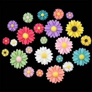 20 Mix Daisy Flowers Resin Embellishments Flat Back Art Decors For Crafts 8-27mm - Picture 1 of 8
