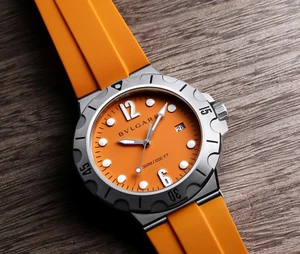 BVLGARI Diagono Scuba ORANGE DP41C8SVSD(102787) 41MM Men's Watch "REFURBISHED" - Picture 1 of 6