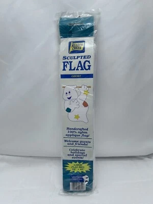 Meadow Creek Sculpted Flag GHOST Halloween Applique Nylon 28x40 White Large NEW - Image 1 of 4