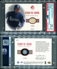 PSA 10 2001 SP Authentic Stars of Japan Game Ball Relic Ichiro Suzuki RC POP4