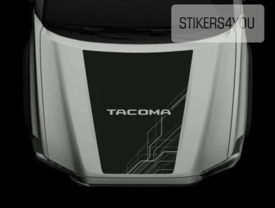 TOYOTA TACOMA HOOD 2016-2023 CALCOMANÍA DE VINILO PEGATINA RAYA GRÁFICA CARRERAS Foto 1 de 4