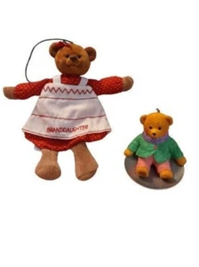 Hallmark Granddaughter Christmas Ornaments 1999 2002 Teddy Bears Holiday Outfits - Picture 1 of 8