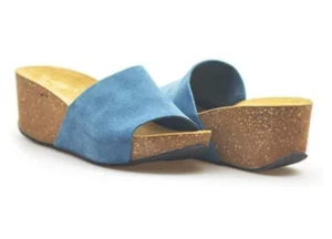 Bio Bio made in Spain Women's Genuine Leather Sandals size 7.5 Platform Wedge - Picture 1 of 9