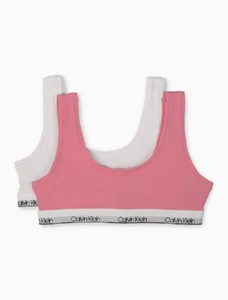 Big Girls Modern Cotton 2-Pack Cropped Bra, Pink & White, Medium - Picture 1 of 1