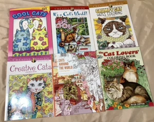 Cat-Themed Coloring Book Collection (6 Books) – Perfect for Cat Lovers - Imagen 1 de 7
