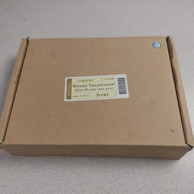 Longaberger Juego de 2 Platos de Pizza Tejidos Tradiciones Cerámica 3188490 NUEVO EN CAJA NUEVO LEER Foto 1 de 3