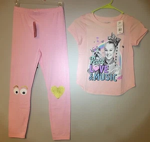 Girls T Shirt Jojo Peace Love E Music And Girls Legging.   Size 9/10 - Picture 1 of 2