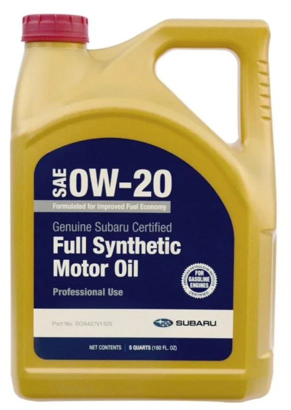 Genuine Subaru Synthetic Motor Oil SAE 0W-20 5 Quart Container SOA427V1325 Oem - Image 1 of 1