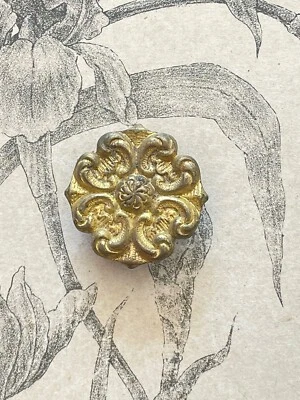 Ancien Cache Clou forme rosace métal doré - Tableau / Cadre / Miroir XIXeme  - Photo 1/2