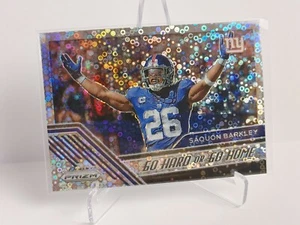 2020 Panini Prizm No Huddle Saquon Barkley Go Hard Or Go Home Disco Card Giants - Picture 1 of 4