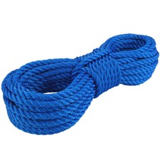 PP Multifil Tauwerk Seil 12mm Meterware Blau Gedreht Festmacher Polypropylen