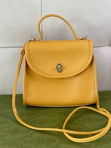 COACH VTG #9983 Regina Flap Turn Lock Top Hand Crossbody Bag, 90s USA - Yellow - Picture 1 of 18