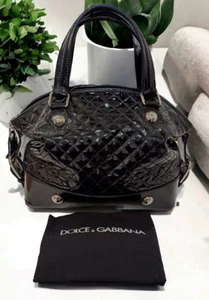 Dolce and Gabbana Black Quilted Pattent Leather Handbag RRP £1,495.00 - Picture 1 of 12