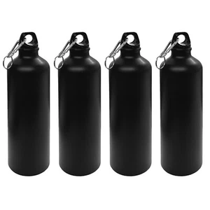 4x Aluminium Trinkflasche 0,75 L mit Karabiner Alu Wasserflasche Sportflasche - Bild 1 von 3