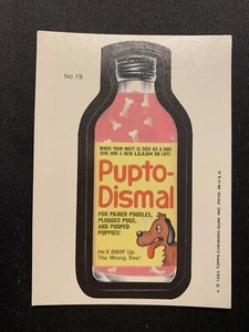 VINTAGE! 1985 TOPPS WACKY PACKAGES 19 PUPTO-DISMAL Sticker Card Puzzle Back  - Picture 1 of 4