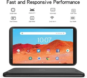 7" Pritom P7 Plus Tablet: Android 11, 32GB, HD, IPS LCD, Dual Cam Wi-Fi 4GB 32GB - Picture 1 of 6