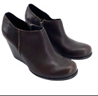 Korks By Kork Ease 7.5 Holmes Brown Leather Booties/Shoes. Chunky Demi Heel.