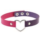 Gothic Collar Womens Adjustable Necklace Heart Buckle Punk Choker Pu Leather