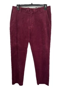 Brooks Brothers Corduroy Pants Mens 34x30 Burgundy Red Milano Fit Straight Leg - Picture 1 of 8