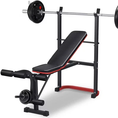 Banco de pesas 4 en 1 660 lb con soporte para sentadillas banco de entrenamiento ajustable para gimnasio en casa Foto 1 de 4