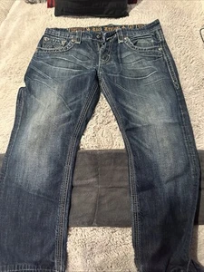 36/30 Men’s Rock Revival Jeans Nolan Boot Cut Worn Once Very Nice - Picture 1 of 4