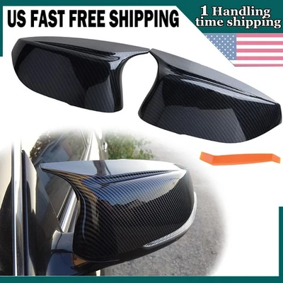 Rear Carbon Mirror Cover Caps M3 Style Car Parts For 14-2021 Infiniti Q50 Q60 2X - Изображение 1 из 4
