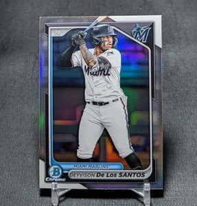 Deyvison De Los Santos Refractor Rookie 2024 Bowman Draft Card #BDC-134 Marlins - Picture 1 of 2