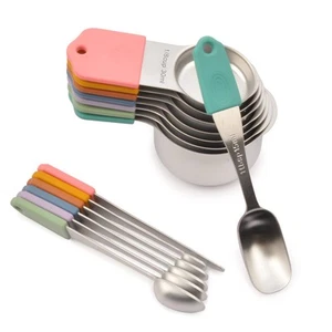 Magnetic Measuring Cups and Spoons Set, Stainless Steel 7 cup and 6 spoon wit... - Picture 1 of 9
