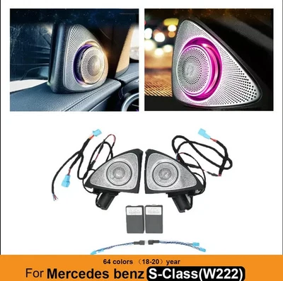 Altavoz tweeter giratorio 3D 64 colores compatible con Mercedes Benz W222 Clase S 2018+ Foto 1 de 4