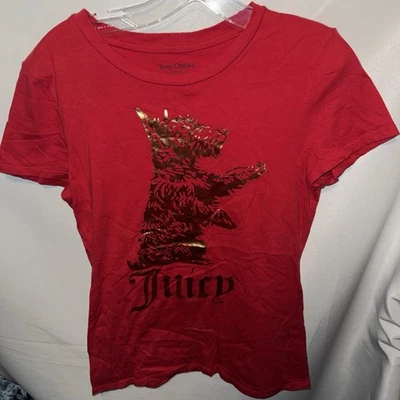 Рубашка Juicy Couture Red Gold Scottie Dog Маленькая - Изображение 1 из 4