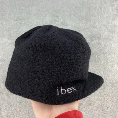 Gorro Ibex 100% Lana Ala Adulto Talla Única Negro Emo Hecho en Italia Foto 1 de 4