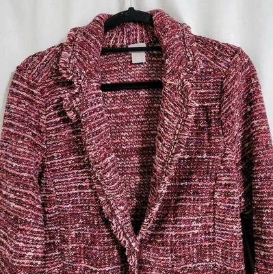 Chicos 2 Flecos Tweed Suéter Chaqueta Singe Snap Francés Clásico Maduro Artístico Foto 1 de 4