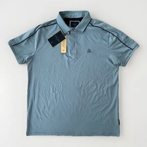 NEW Marc Asher Men’s Contrast Tipped Design Polo Shirt Blue Men's Size XL Golf - Picture 1 of 10