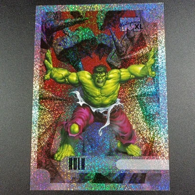 # 3/17 Hulk Holofoil 5x7 Marvel Masterpieces XL tarjeta de gran tamaño arte cómic Foto 1 de 4