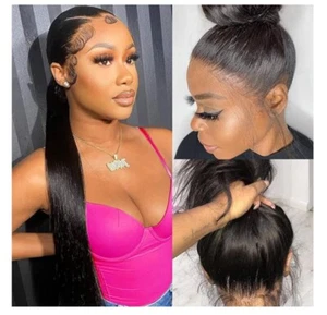 LanqiHair 360 Full Lace Front Wigs Human Hair 22in - Picture 1 of 9