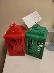 Christmas Home Purpurina  Red & Green Farol. 7 In Tall-Lantern.  - Picture 1 of 4